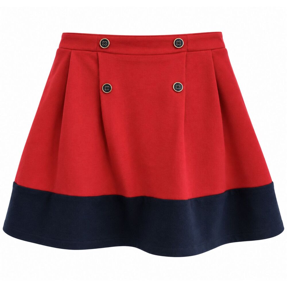 Gymboree Skirt Skort Colorblock Sailor Parisian Chic Girls Sz 12 Red Navy Blue